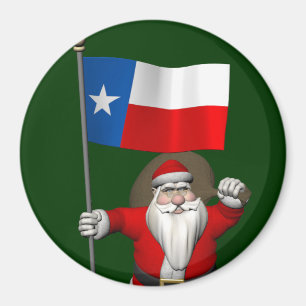 Santa Claus With Ensign Of Texas Magnet