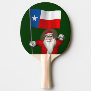 Santa Claus With Ensign Of Texas Ping Pong Paddle