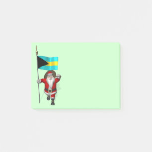 Santa Claus With Ensign Of The Bahamas Post-it Notes