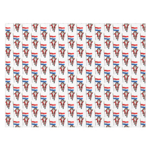 Santa Claus With Ensign Of The Netherlands Tablecloth