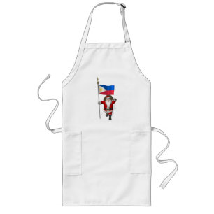 Santa Claus With Ensign Of The Philippines Long Apron