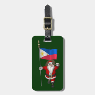 Santa Claus With Ensign Of The Philippines Luggage Tag