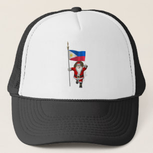 Santa Claus With Ensign Of The Philippines Trucker Hat