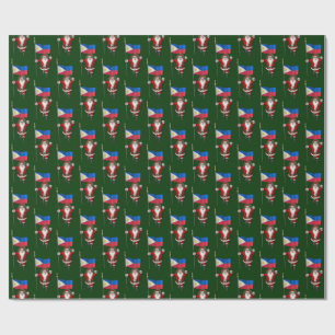 Santa Claus With Ensign Of The Philippines Wrapping Paper
