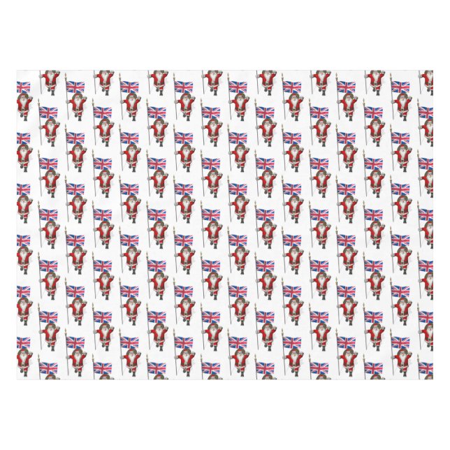 Santa Claus With Ensign Of The UK Tablecloth (Front (Horizontal))