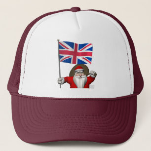 Santa Claus With Ensign Of The UK Trucker Hat