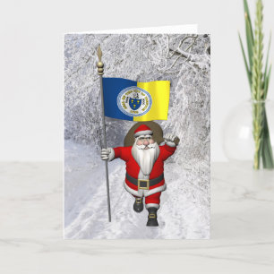 Santa Claus With Ensign Of Trenton NJ Holiday Card