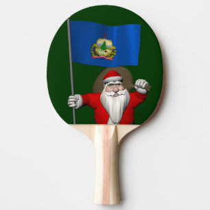Santa Claus With Ensign Of Vermont Ping Pong Paddle