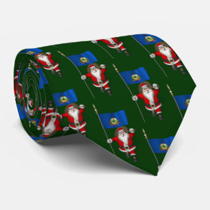 Santa Claus With Ensign Of Vermont Tie