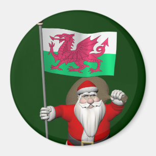 Santa Claus With Ensign Of Wales Magnet