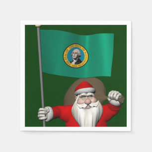 Santa Claus With Ensign Of Washington Napkin