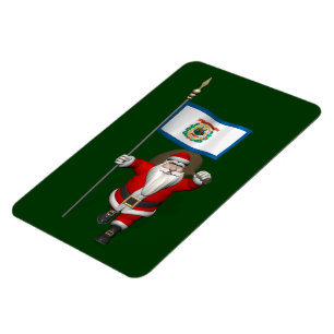 Santa Claus With Ensign Of West Virginia Magnet