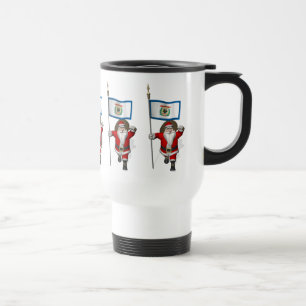 Santa Claus With Ensign Of West Virginia Travel Mug
