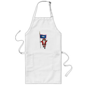 Santa Claus With Ensign Of Wyoming Long Apron