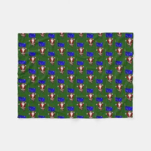 Santa Claus With Flag Of Alaska Fleece Blanket