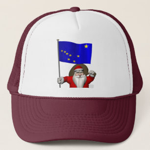 Santa Claus With Flag Of Alaska Trucker Hat