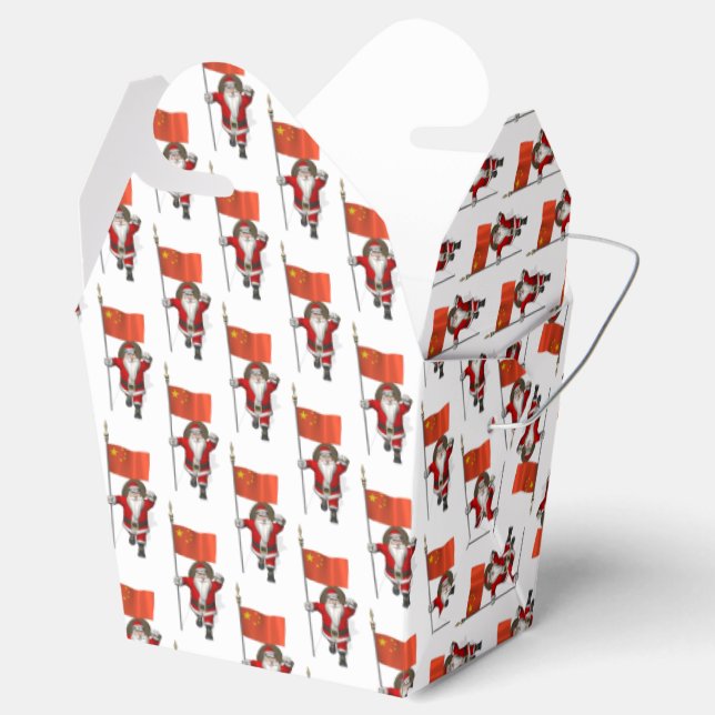 Santa Claus With Flag Of China Favour Box (Opened)