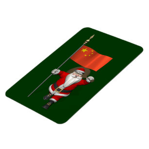 Santa Claus With Flag Of China Magnet