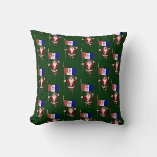 Santa Claus With Flag Of Cleveland Cushion