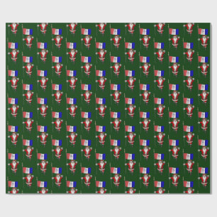 Santa Claus With Flag Of Cleveland Wrapping Paper