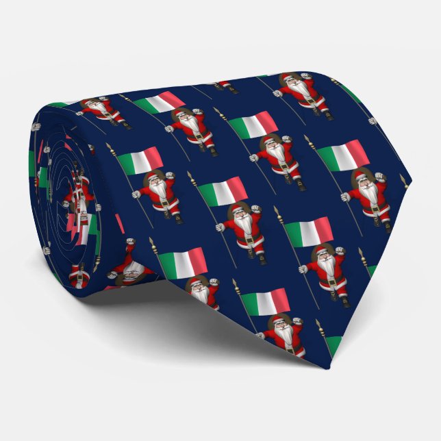 Santa Claus With Flag Of Italy Tie (Rolled)