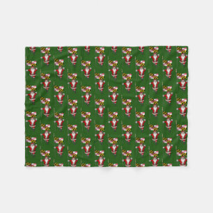 Santa Claus With Flag Of Maryland Fleece Blanket