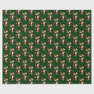 Santa Claus With Flag Of Maryland Wrapping Paper