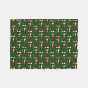 Santa Claus With Flag Of Missouri Fleece Blanket