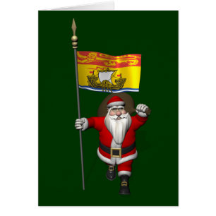 Santa Claus With Flag Of New Brunswick CDN