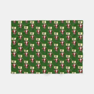 Santa Claus With Flag Of New Jersey Fleece Blanket
