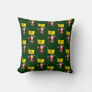 Santa Claus With Flag Of New Mexico Cushion