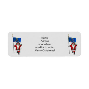 Santa Claus With Flag Of North Dakota