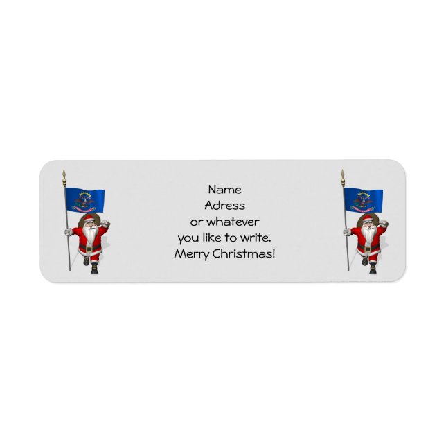 Santa Claus With Flag Of North Dakota (Front)