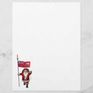 Santa Claus With Flag Of Ontario CDN