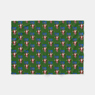 Santa Claus With Flag Of Pennsylvania Fleece Blanket