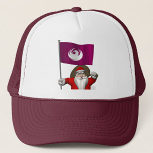 Santa Claus With Flag Of Phoenix AZ Trucker Hat