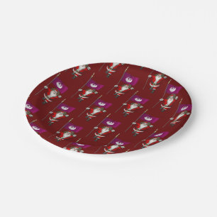 Santa Claus With Flag Of Phoenix Paper Plate