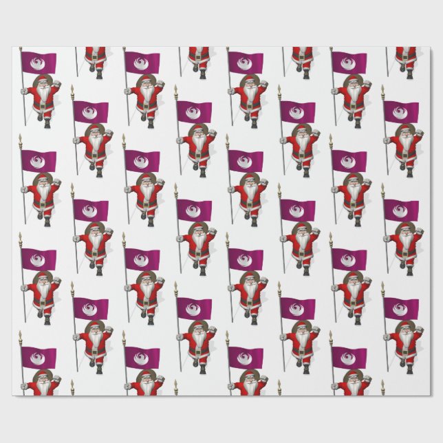 Santa Claus With Flag Of Phoenix Wrapping Paper (Flat)