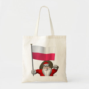 Santa Claus With Flag Of Poland Tote Bag