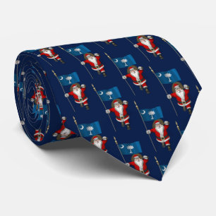 Santa Claus With Flag Of South Carolina Tie