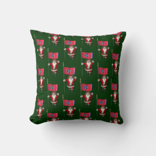 Santa Claus With Flag Of Tennessee Cushion