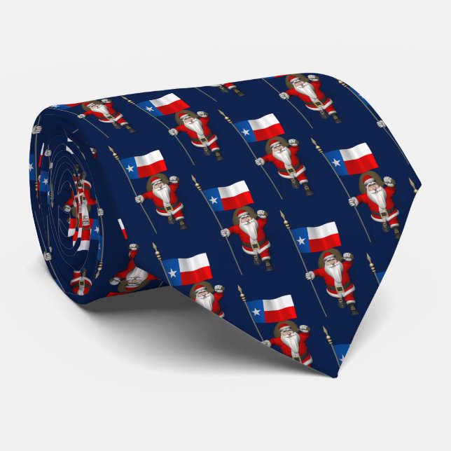 Santa Claus With Flag Of Texas Tie (Rolled)