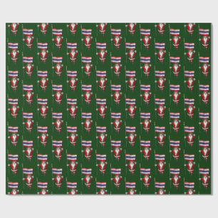 Santa Claus With Flag Of Thailand Wrapping Paper
