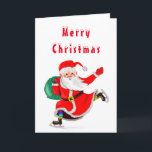 Santa Claus with Gift Christmas Card<br><div class="desc">Santa with Gifts Christmas Cards - MIGNED Painting - Merry Christmas - Customisable</div>