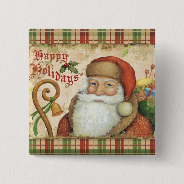 Santa Claus with Gifts 15 Cm Square Badge (Front)