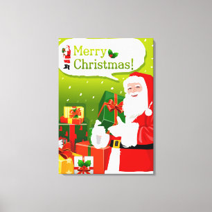 Santa Claus with gifts Canvas Print