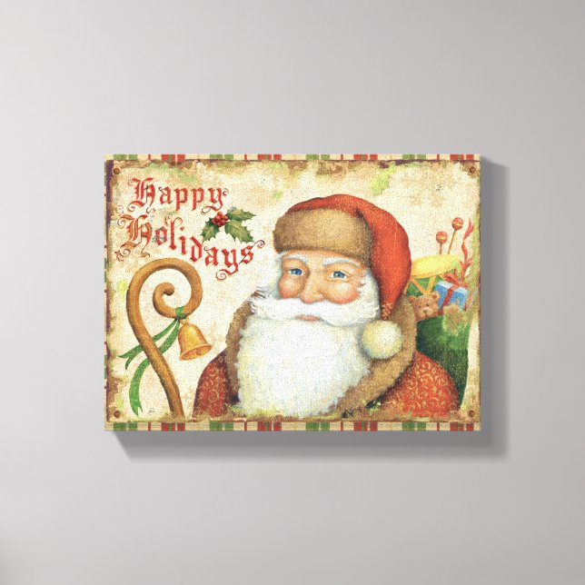 Santa Claus with Gifts Canvas Print (Front)