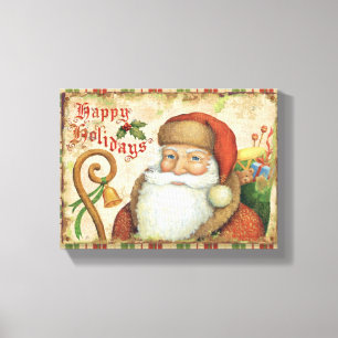 Santa Claus with Gifts Canvas Print