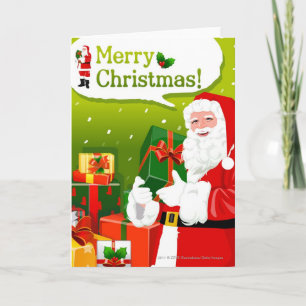 Santa Claus with gifts Holiday Card