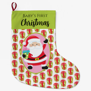 Santa Claus With Gifts Large Christmas Stocking